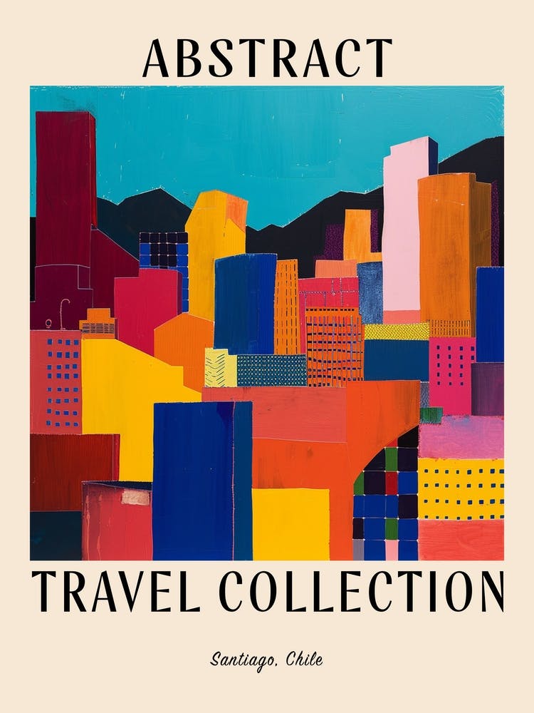 Abstract Travel Collection Poster Santiago Chile