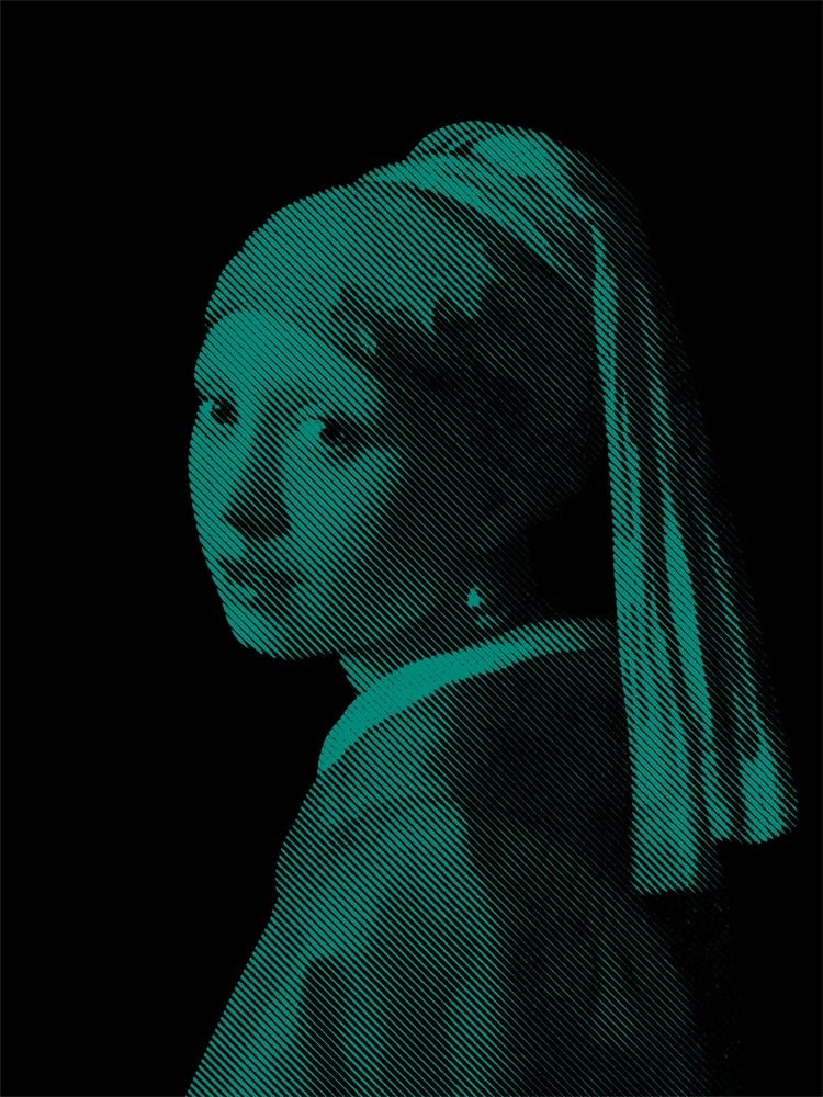 Girl With a Pearl Earring Turquoise