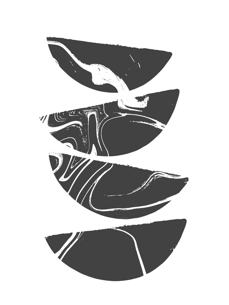 Stacked Marble Bowls In Grey