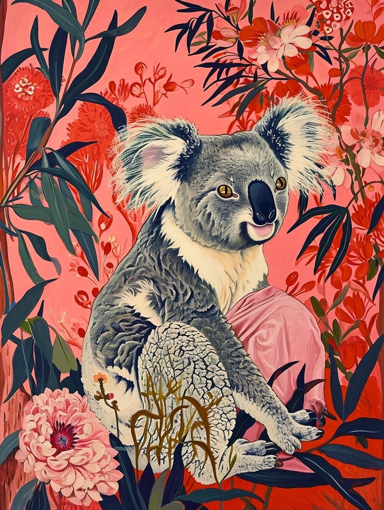 Floral Animal Painting Koala 3