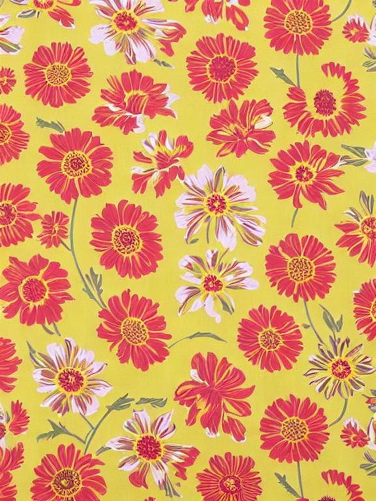 Rudbeckia Floral Print Retro Pattern 2 Flower
