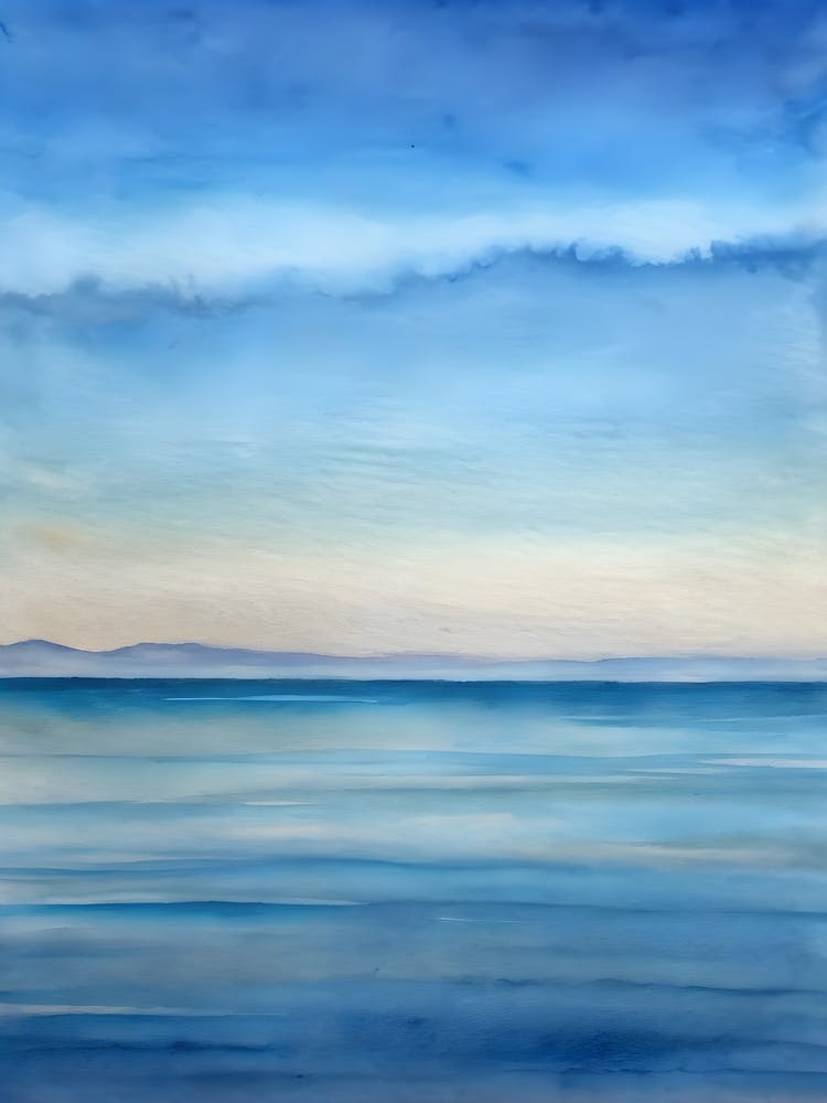 Seascape Watercolor Painting