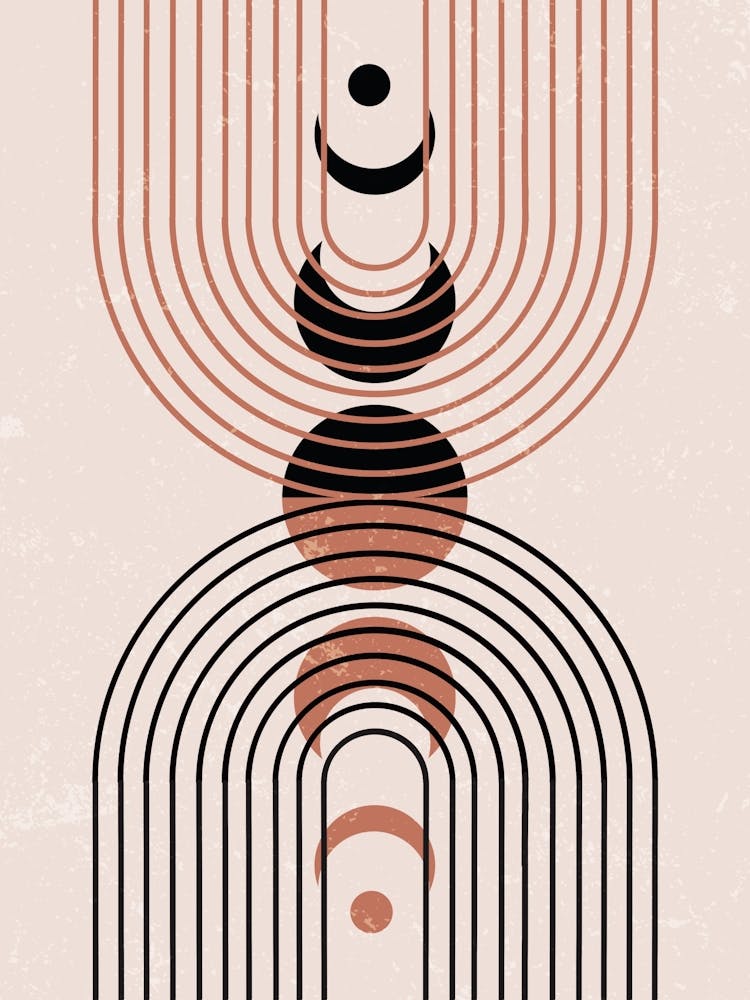 Concentric Shapes Stripes Earth Tones Retro