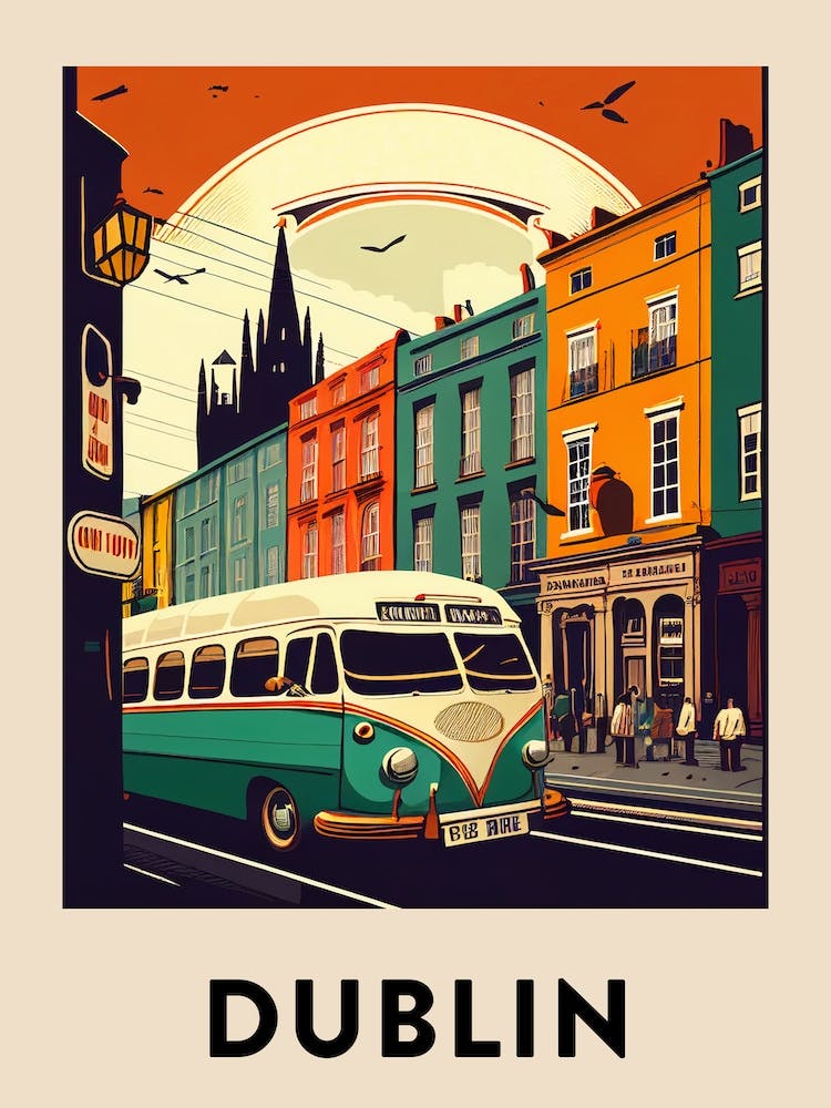 Dublin 2 Vintage Travel Poster