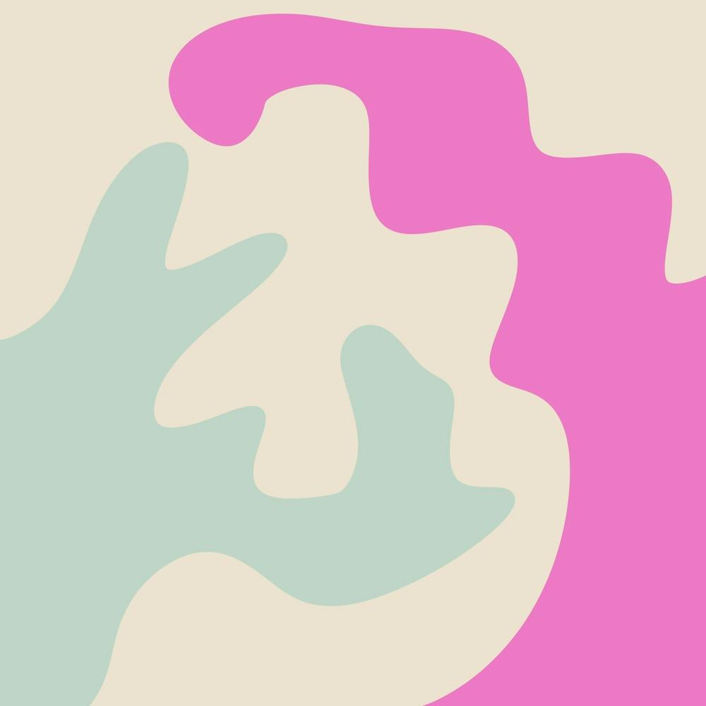 Abstract modern shapes pink and aqua