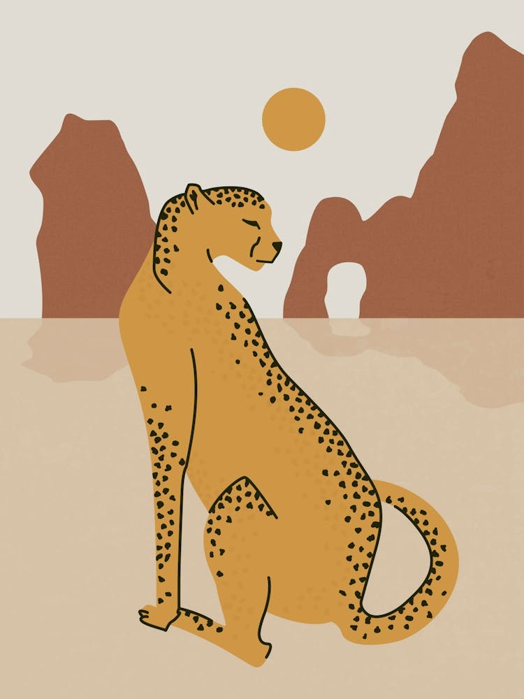 Cheetah In The Desert