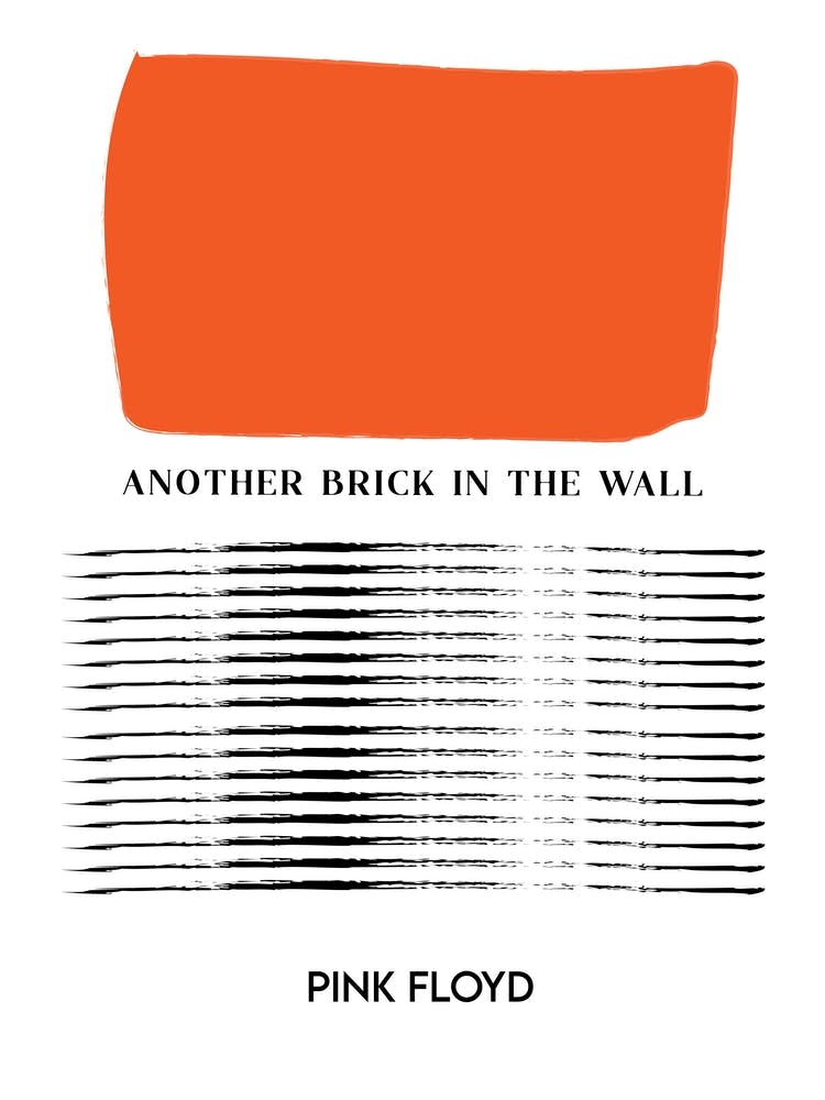 Another Brick In The Wall Pink Floyd Inspired Retro Art print