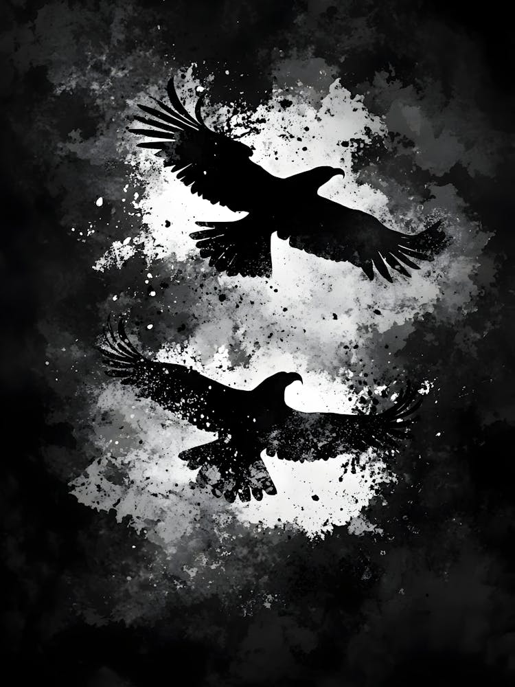 Ravens In Flight