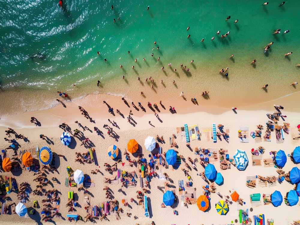 Aerial View Beach Club Summer Photography Bright Colours