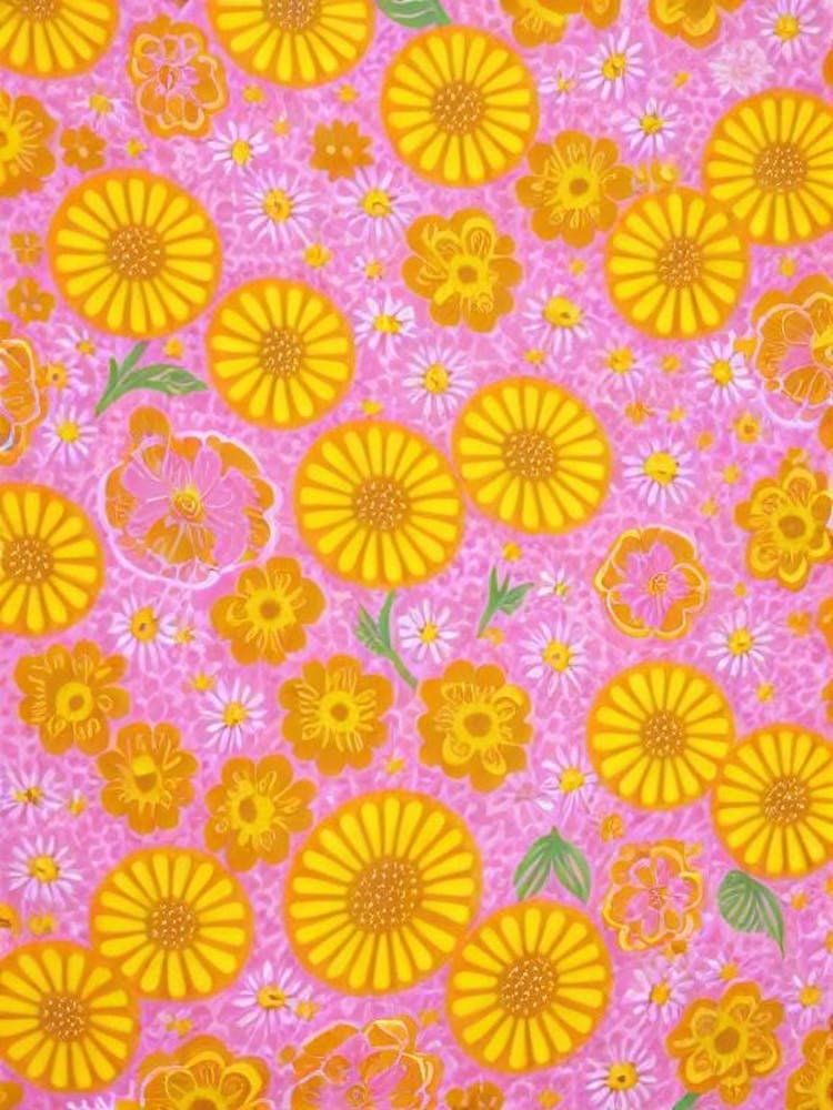 Buttercup Floral Print Warm Tones1 Flower