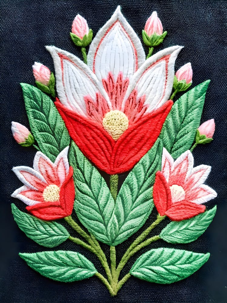 Embroidered Flowers 4