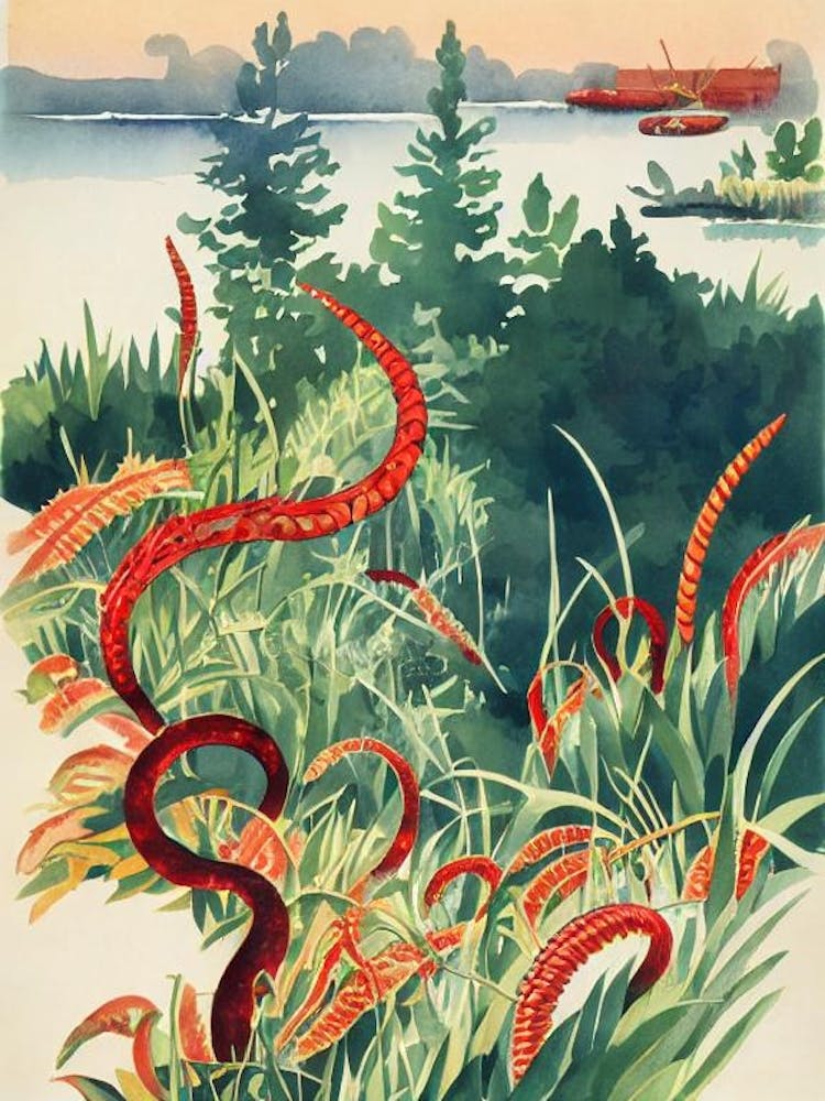 Fireworms Vintage Graphic Watercolour