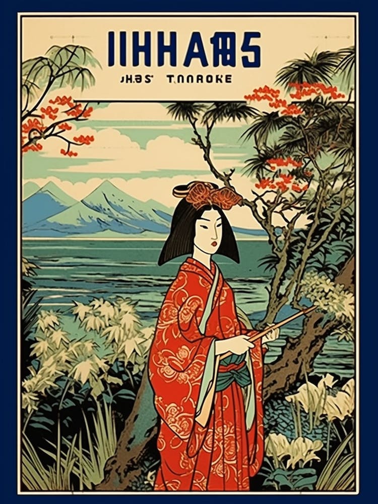 Ishigaki Island, Japan Vintage Travel Art 3