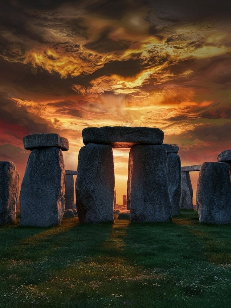 Sonnenuntergang bei Stonehenge 1