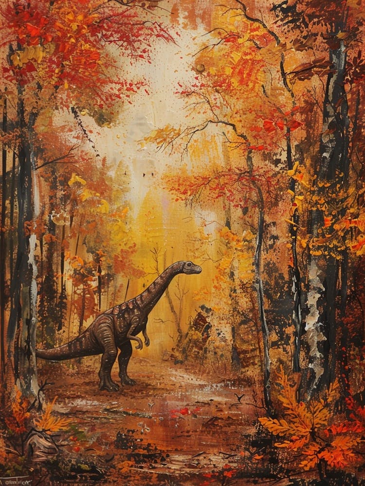 Dinosaur In An Autumnal Forest 3