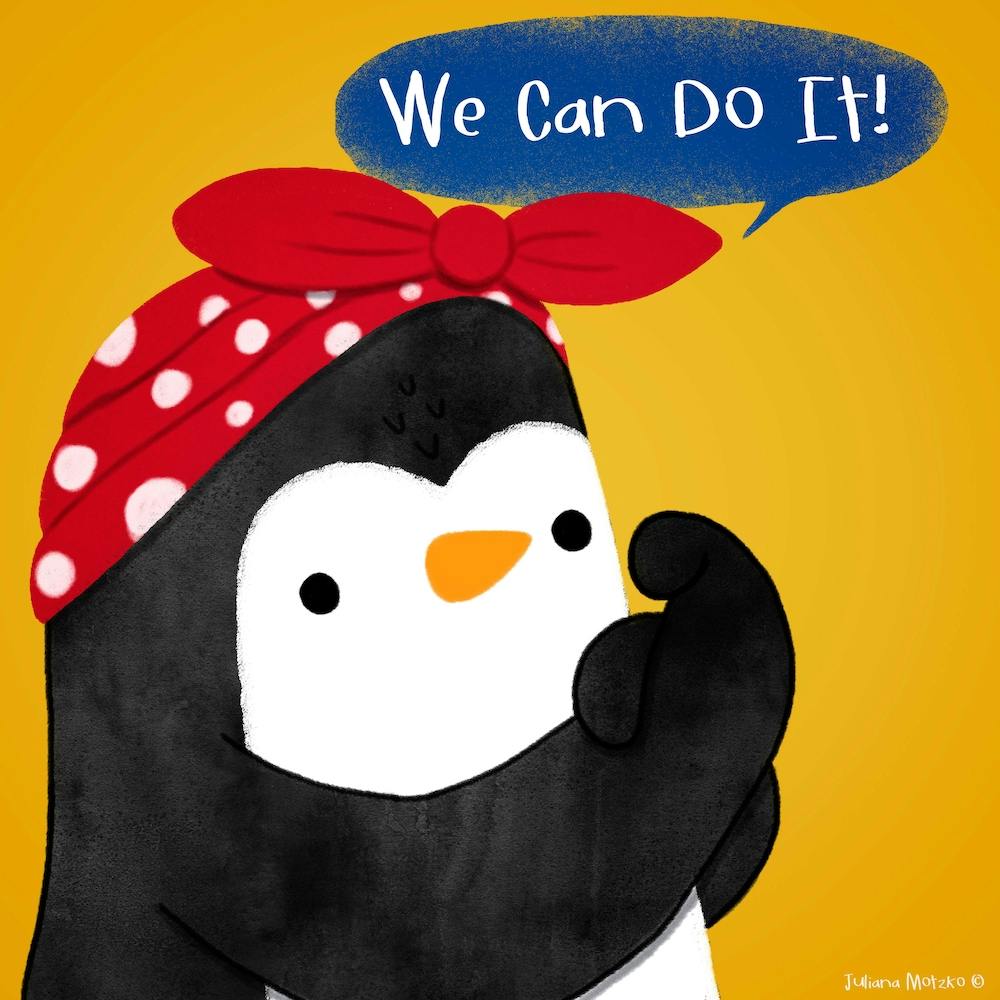 We Can Do It Feminist Penguin Square