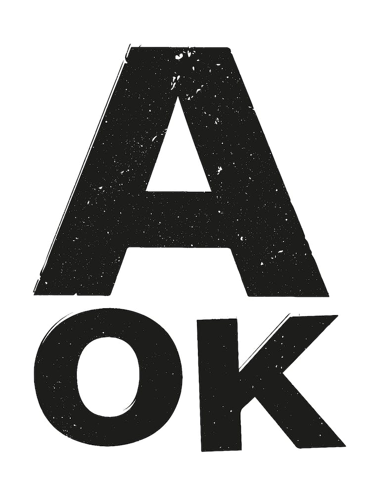 A OK black typography