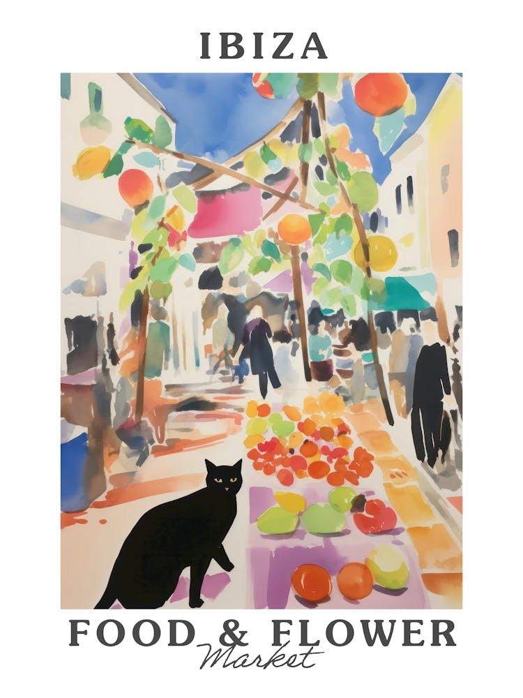 Food Market With Cats In Ibiza 2 Poster