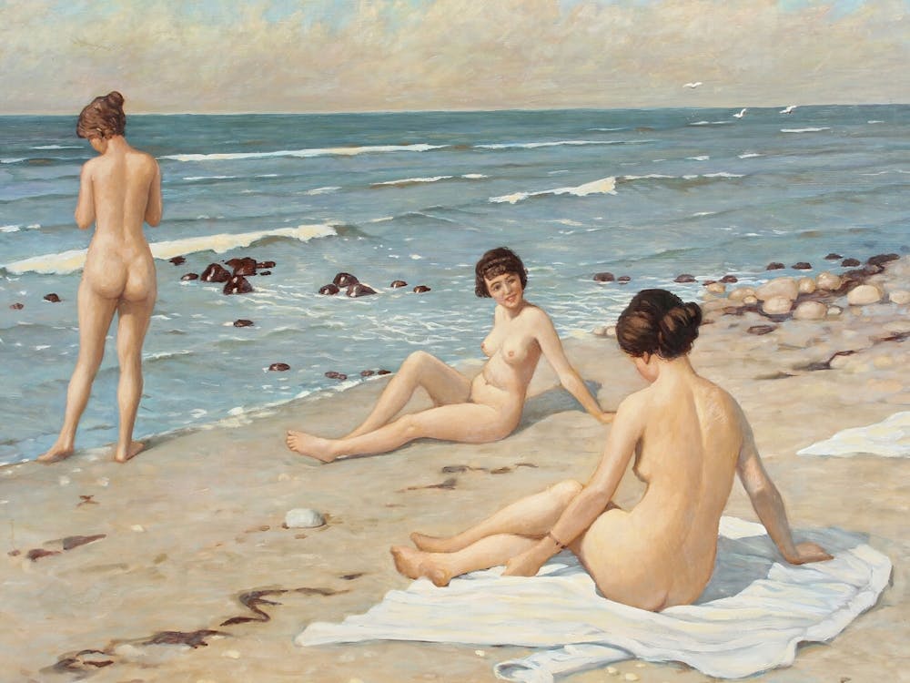 Beach Scenery With Bathing Women, Paul Fischer