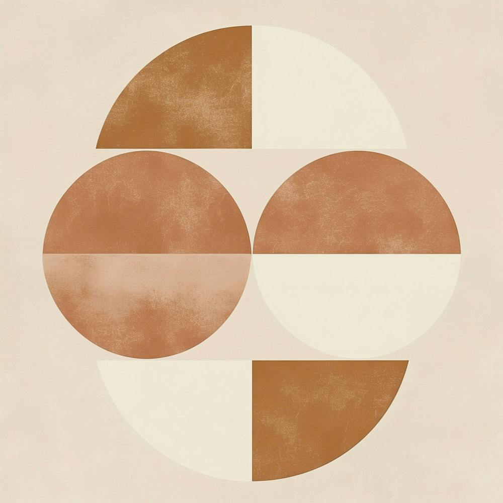 Bauhaus Style, Runde beige Boho Kunst