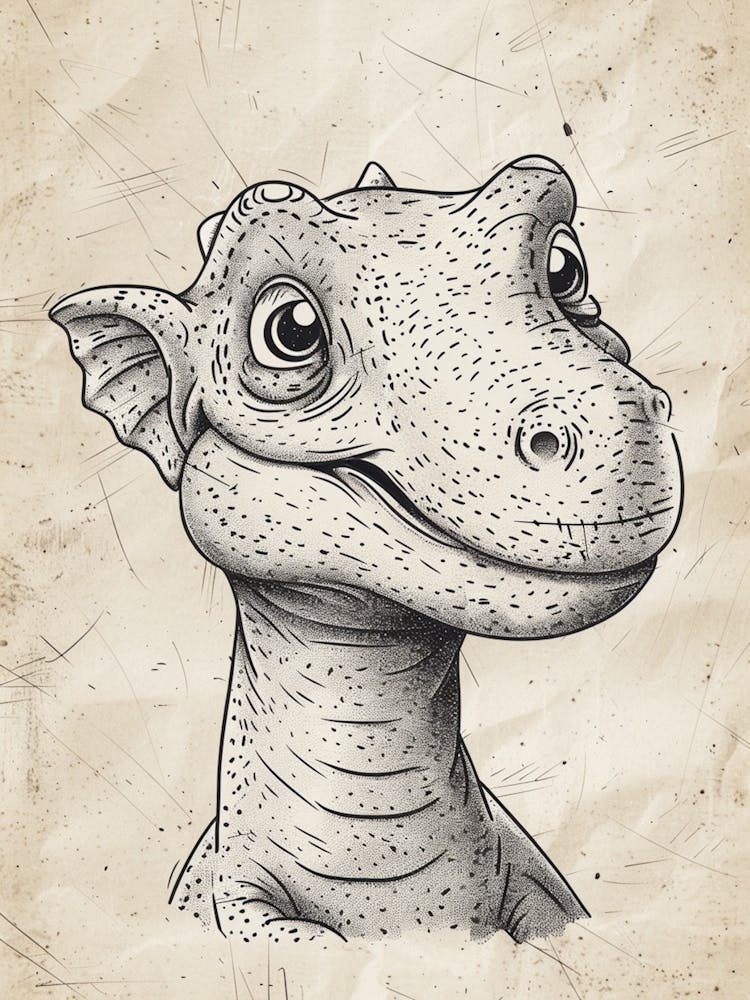Cute Heterodontosaurus Dinosaur Illustration