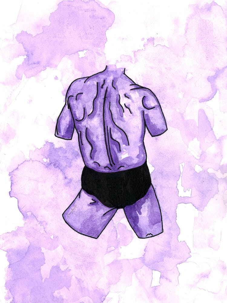 Male Bum Watercolour