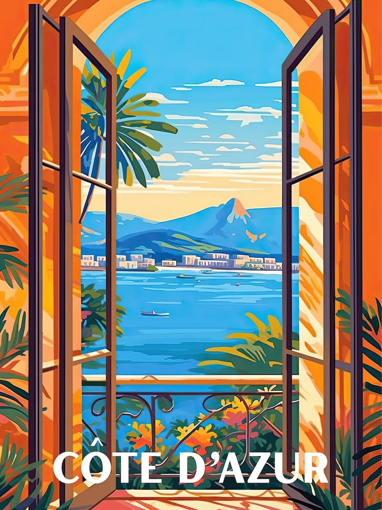 Cote D Azur Window Travel Poster 3