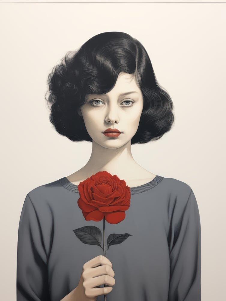 Woman Holding A Rose 1
