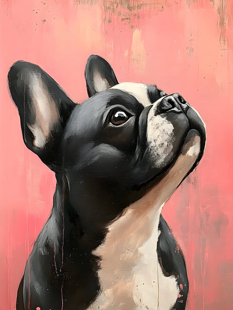 Minimal Frenchie With Pink Background 3