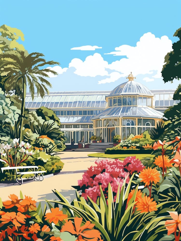Auckland Domain Wintergardens New Zealand Illustration