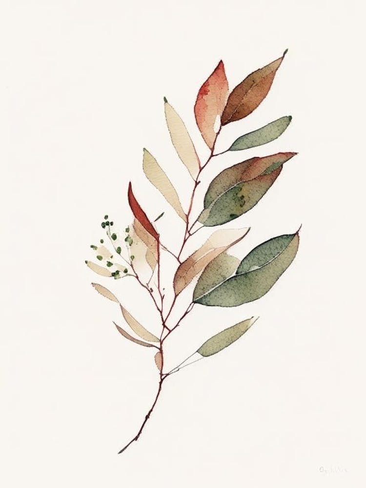 Barberry Leaf Minimalist Watercolour