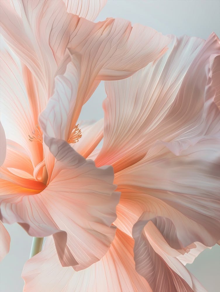 Floral Art 0007 Pink Flower 0003 Single Flower 0007 Bp6586 A Pink And Tral Dreamy Petal In The Style Of Haeckel A E9b06a