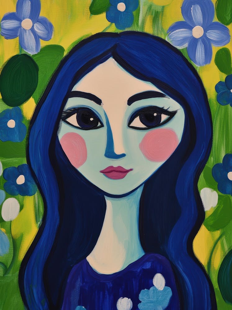Blue Flower Girl 5