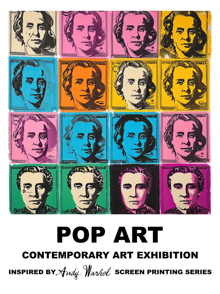 Poster Dollar Bills Pop Art 2