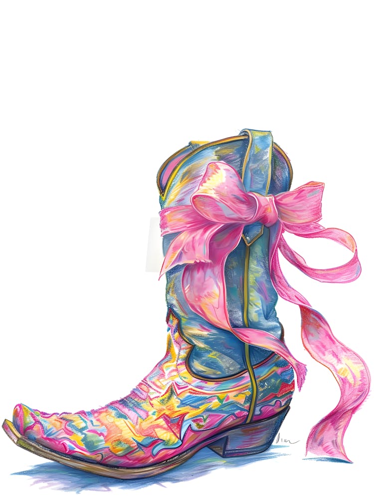 Pink Cowboy Boot
