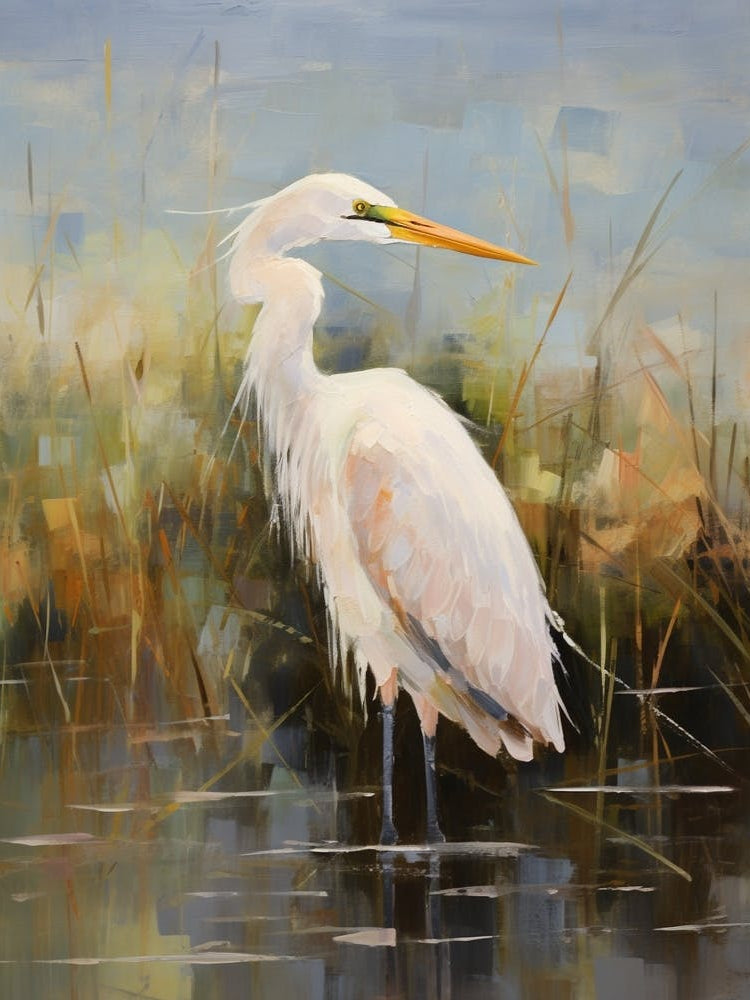 Bird Painting Egret 3