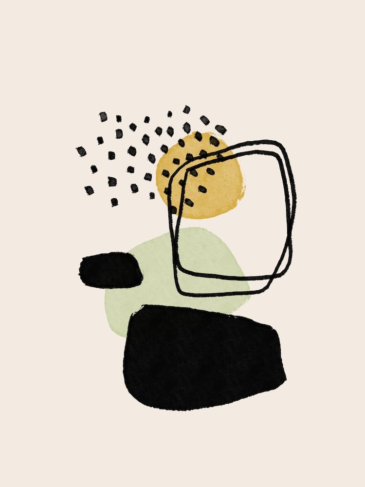 Abstract Brushstrokes And Square