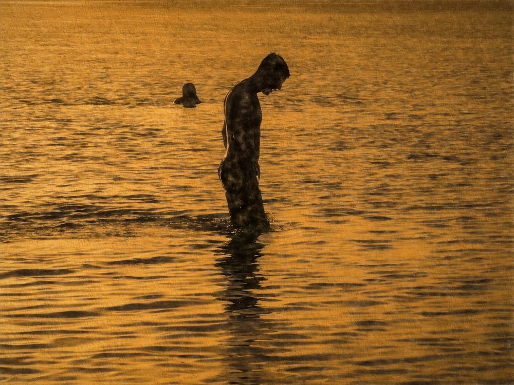 Sunset Bathers Abstrakt
