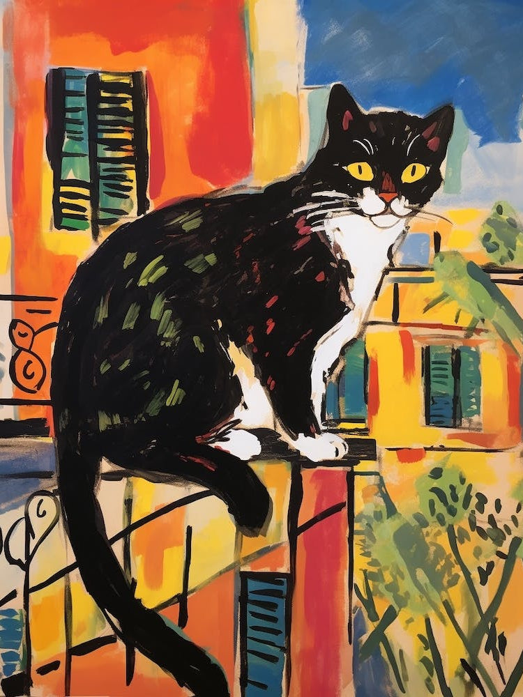 Painting Of A Cat In Rabat Morocco 2