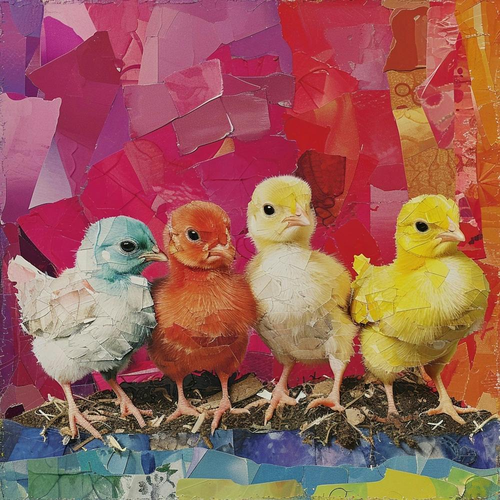 Moasic Kitsch Chicks Tile Effect
