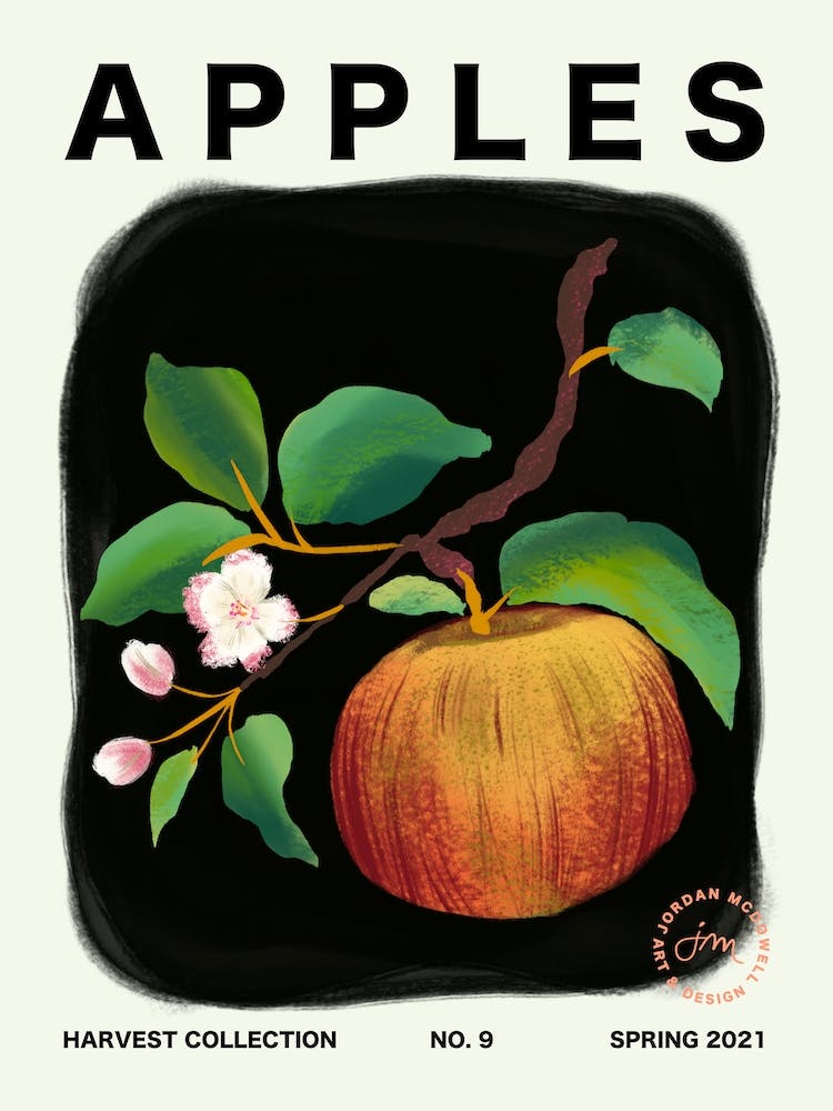 Äpfel Obst Küchen Typografie