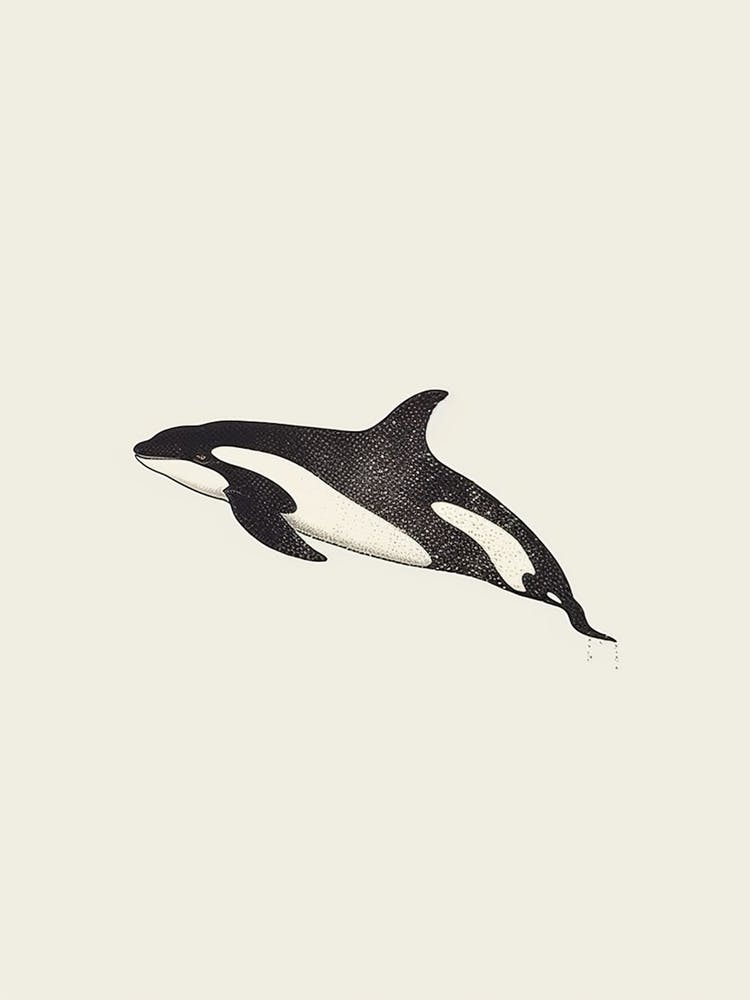 Minimalist Orca Whale Illustration 2