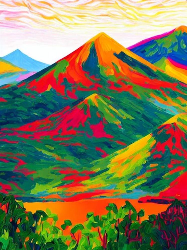 Arenal Volcano National Park Costa Rica Abstract Colourful
