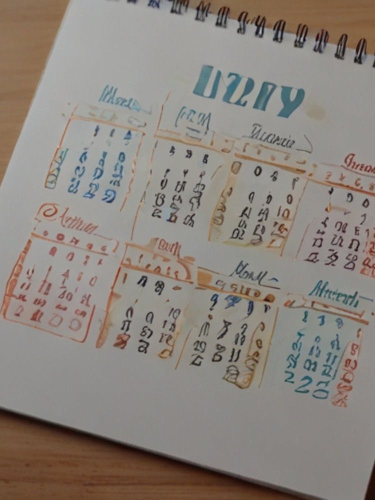 Calendar In Watercolor 1