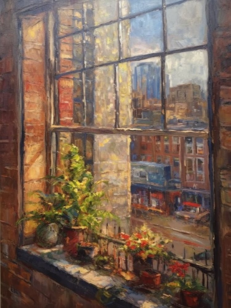 Window View Of Toronto Canada Impressionism Style 4