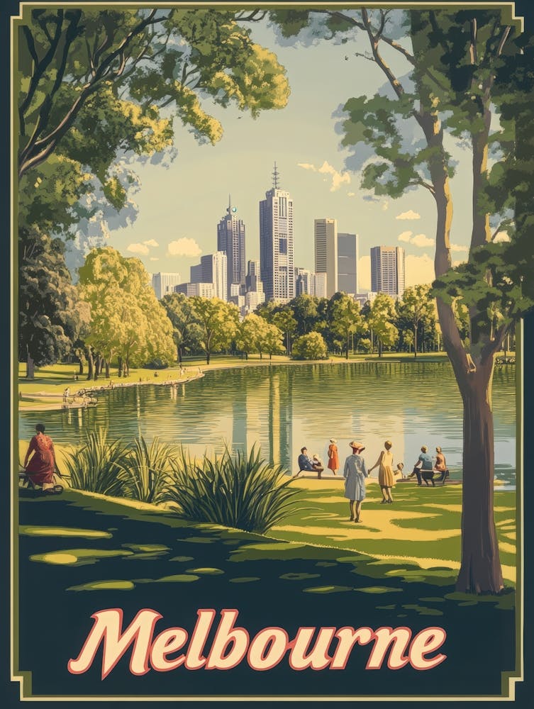 Aihrgdesign A Classic 1960s Travel Poster For Melbourne 2