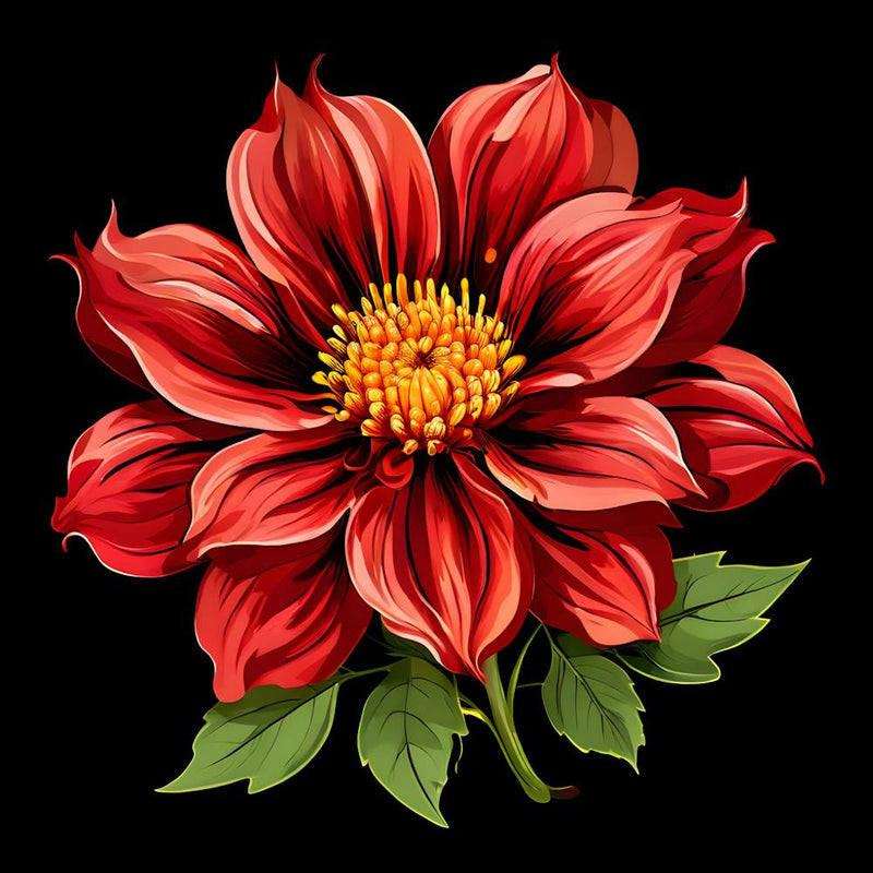 Red Dahlia Flower 2