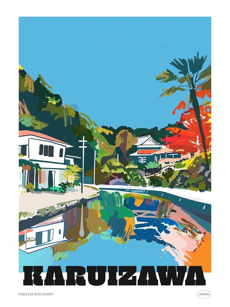 Karuizawa Japan 3 Colourful Travel Poster