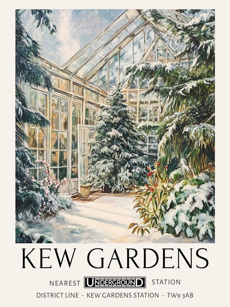 William Morris Prints Kew Gardens Christmas Trees Gift Winter Vintage
