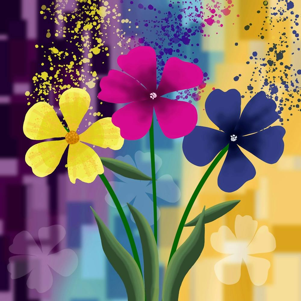 Flowers with Abstract Background